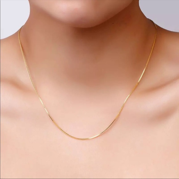 18K Gold Plated Thin Minimal Dainty Necklace - Picture 3 of 12